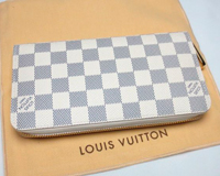 ダミエ　　ジッピー・ウォレット　　アズール