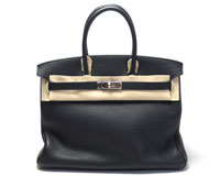 エルメス&nbsp;バーキン３５&nbsp;トリヨンクレマンス&nbsp;Ｑ刻印&nbsp;黒×シルバー金具買取