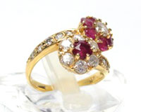 ルビーとダイヤモンド付き金の指輪買取