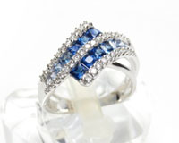 サファイヤ&ダイヤ付き１８金ホワイトゴールド指輪買取
