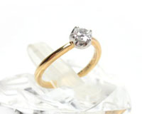 指輪&nbsp;ダイヤ付き１８金／プラチナ９５０買取