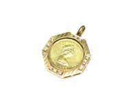 １８金／２４金カナダメープル１０ドルコイン付きペンダントトップの買取