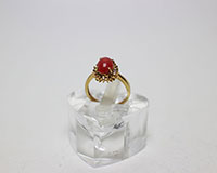 K18指輪&nbsp;サンゴ／ダイヤ買取